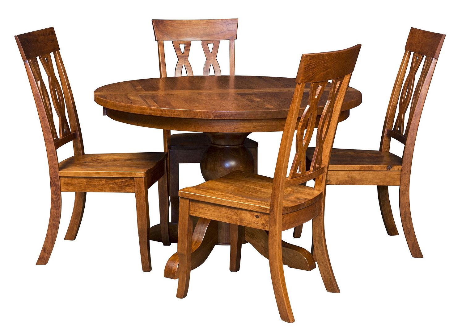 amish round dining room table